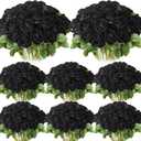 Hotop 80 Pcs Rose Artificial Flowers Bulk with Long Stem, Silk Roses Realistic Fake Flowers Bouquet for Wedding Table Centerpieces Bridal Shower Party Home Decorations(Black)