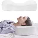 C-Curve Cervical Pillow for Neck Alignment, Ergonomic Contour Design with Adjustable Height Pad, Washable Cover, Made in Korea