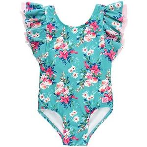 RuffleButts® Baby/Toddler Girls Ruffle Strap One Piece Swimsuit w/UPF 50+ Sun Protection, 3T
