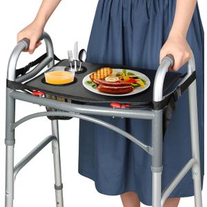 Walker Tray for Folding Walker, Trays for Walkers for Seniors Detachable with Cup Holder,Walker Trays for Rolling Folding Walker,Walker Accessories for Elderly
