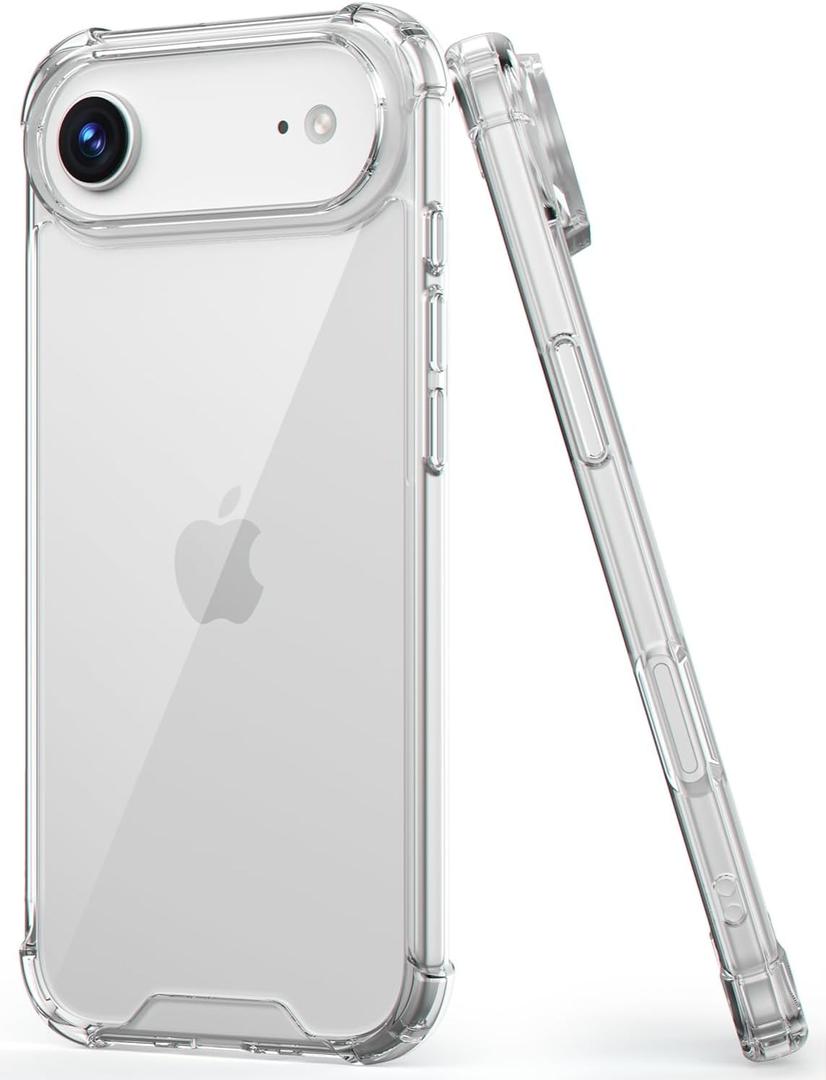 Compatible with iPhone Air Case, Clear Cute Gradient Slim Phone Cover Reinforced TPU Bumper Hard PC Back Shockproof Protective Case for iPhone Air 6.5 inch 2025 (Crystal Clear)