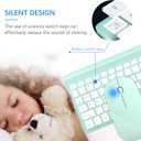 TopMate Wireless Keyboard and Mouse Ultra Slim Combo, 2.4G Silent Compact USB 2400DPI Mouse and Scissor Switch Keyboard Set with Cover, Batteries Included, for PC/Laptop/Windows/Mac - Mint Green
