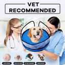 Inflatable Dog Cone Collar-Enhanced Anti-Licking Protective Cone with Adjustable Strap-Soft Dog Donut Collar Recovery Cone for Pets After Surgery(Blue, M)