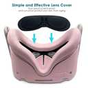 JYMEGOVR for Oculus Quest 2 Silicone Cover, Protective Cover Accessories for Meta VR, Multi Colors Soft Shell Skin, Controller Grips & Face Cover Set (Pink)