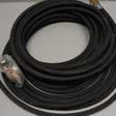 YAMATIC Kink Resistant Pressure Washer Hose 1/4" 50FT, Wear Resistant 4000PSI Power Washer Hose, Steel Wire Braided Hot & Cold Water Replacement Extension Hose with 3/8" to M22-14 Quick Connect Set (Black)