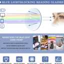 6 Pack Reading Glasses for Women Men, Spring Hinge Eyeglasses Blue Light Blocking Anti Eyestrain Computer Readers