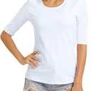 Women's Basic Half Sleeve Crew Neck T-Shirt Casual Solid Slim Cotton Top M