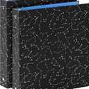 SUIN 1-inch 3-Ring-Binder with Pockets, Decorative 12 Zodiac Star Chain, 1" Stylish Round Ring Binder for Work/Home/Back to School,2-Pack