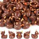 Geelin 50 Pcs Mini Highland Cow Resin Ducks Bulk Cute Highland Cow Print Duck Decorations for Micro Landscape Office Garden Desk Party Tabletop Decor