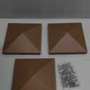 Dunzy 16 Pcs 6 x 6 Post Caps Aluminum Pyramid Decorative Fence Post Covers Works Only for Actual 5.5 x 5.5'' Wood Square Metal with Screws for Corridors Decks Mailbox Pole(Brown)