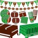 Football Party Decorations Football Party Supplies Kit Serve 24 Plates Napkins Cups Banner Tablecloth for Foot Ball Themed Birthday Gameday Decorations