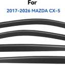 Window Visors Rain Guards Shield for 2017-2026 Mazda CX5, Out-Channel Window Vent Wind Deflectors Visors Shades for 17-26 CX-5