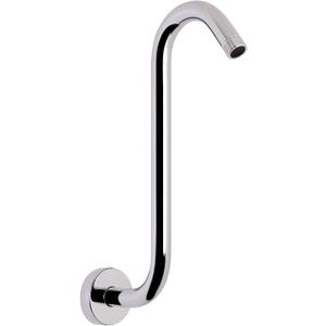 HarJue S Shaped Shower Arm, High Rise Shower Head Extension Pipe Standard 1/2" Connection with Flange, Awesome Shower Experience-Stainless Steel Bathroom Accessory(13 Inch S Shape, Chrome Finish)