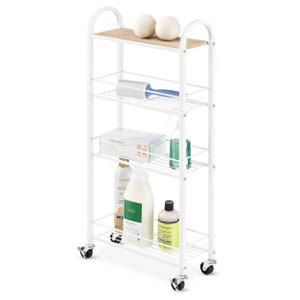 Whitmor Slim 4 Tier Cart White