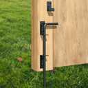 12" Cane Bolt Gate Drop Rod Heavy Duty Gate Hardware, Gate Ground Latch for Wood Metal Vinyl Gates Doors Stopper for Gate Ground, Wrought Iron Gate Latches, Black Finish-1 Pack