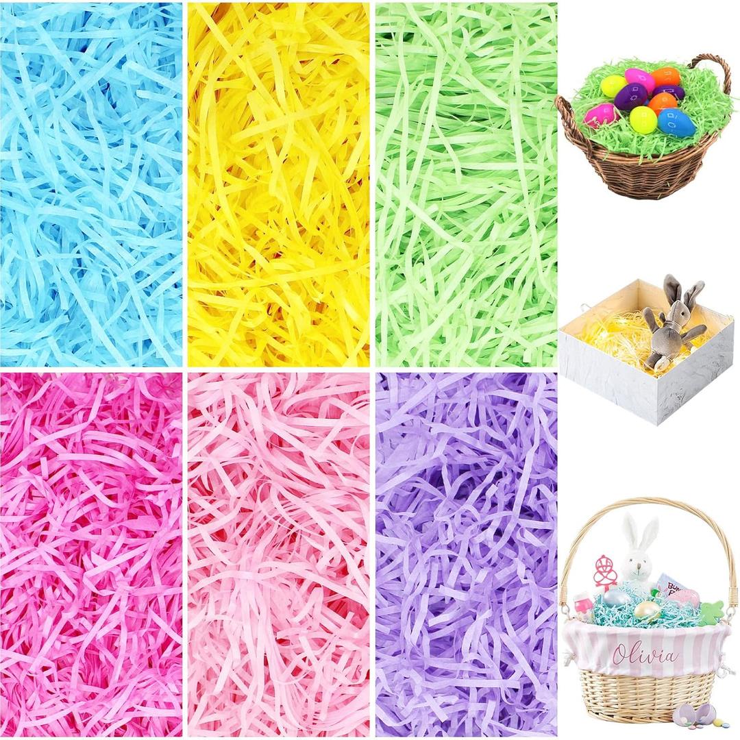 10.5 Oz (300g) Easter Grass Basket Filler Recyclable Shred Paper Tissue Raffia for Gift Wrapping, Birthdays, Weddings, Anniversaries