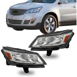 labwork 2PCS Headlights Assembly Chrome Housing Replacement for Traverse 2013-2017 Halogen Driver Side and Passenger Side LH RH 84262931 84262932