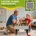3 in 1 Lego Table with Storage,Wooden Kids Activity Table Compatible with Lego and Building Block,Construction+Train+Chess Toddler Play Table,Wheels for Under Bed or Sofa Storage