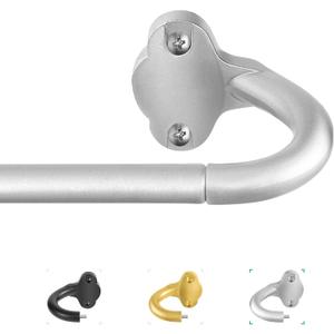 Wrap Around Curtain Rods,Silver Curtain Rods 48 to 84 Inch,5/8 Inch Adjustable Blackout Curtain Rod Set,Room Darkening Single Window Rod,Metal Thicken Hidden Curved Drapery Rods 48-90",Silver
