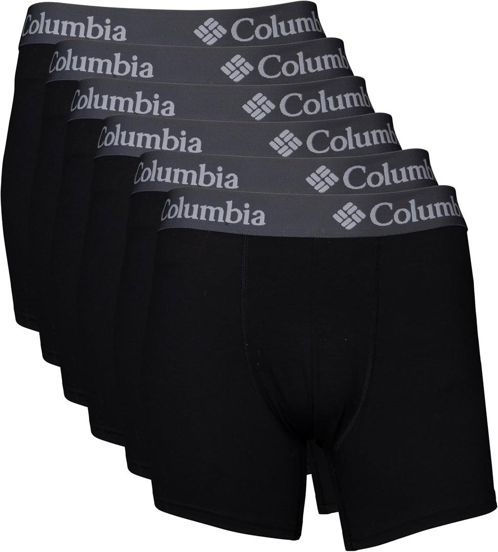 Columbia 6 Pack Performance Boxer Brief (Medium, Black)