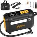 R8 Tire Inflator Portable Air Compressor, DC 12V Portable Air Compressor with Large Dual Digital Screen, 3X Faster Inflation Portable Air Pump for Car Tires, Bike, Motor - Car Accessories (Yellow)