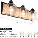 Vanity Lights for Bathroom Large 23", Farmhouse Rustic Vanity Light with Bubble Glass Shades, Gray 3 Light Bathroom Lighting Fixtures Over Mirror, Bath Wall Sconce Home Decor