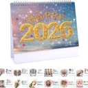 Diamond Art Painting Desk Calendar 2026 Monthly Flip Tabletop Calendar Kit for Home Office Planning Desktop Ornament DIY Craft Gift (2026-C)
