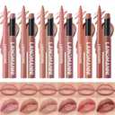 12Pcs Matte Lipstick + Lip Liner Pens Lip Combo Sets, Creamy Matte Lip Makeup Kit Long-Lasting Waterproof, Smudge-Proof Highly Pigmented Formula, Neutral & Nude Shades Makeup Set (Everyday Nudes Set)