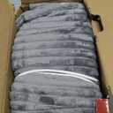 Homemate Heated Blanket Electric Throw - 50"x60" Heating Blanket Throw 1/2/4/6/8 Hours Auto-Off 10 Heat Levels Over-Heat Protection Soft Flannel Sherpa Heater ETL Certification (01 - Light Grey (Striped)