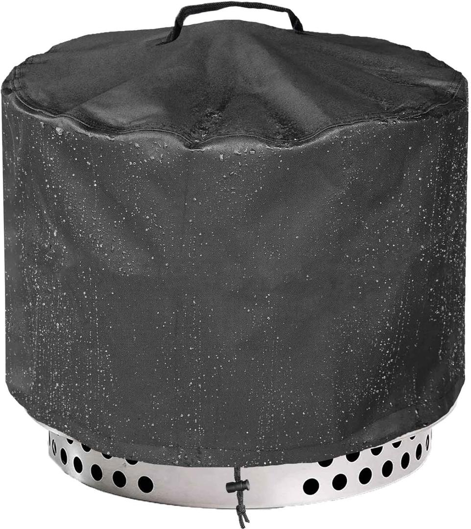 21 Inch Round Fire Pit Cover for Solo Stove Bonfire 2.0, 600D Heavy Duty Waterproof Firepit Accessories for Outdoor Camping, All-Weather Resistant