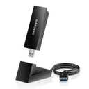 NETGEAR Nighthawk WiFi 6E USB 3.0 Adapter (A8000) - AXE3000 Tri-Band Wireless Gigabit Speed (Up to 3Gbps) - New 6GHz Band  Works with Any WiFi 6 or 6E Router Or Mesh System - for Windows PC
