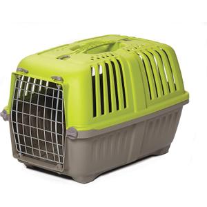 MidWest Homes for Pets Pet Carrier: Hard-Sided Dog Carrier, Cat Carrier, Small Animal Carrier in Green | Inside Dims 17.91L x 11.5W x 12H & Suitable for Tiny Dog Breeds (Pack of 1) (17.91x11.5x12 Inch (Pack of 1))