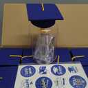 Phoncoo 16 Sets 2026 Graduation Table Decoration with LED Lights, Mason Jar Graduation Centerpieces for Tables with Grad Cap, Stickers for College High Middle School Grad Party Supplies Gifts(Blue)