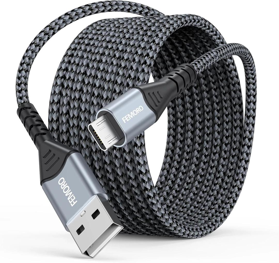 Cell Candy - Braided Charge & Charge Sync Cable - Micro-USB - 10 Foot - Silver