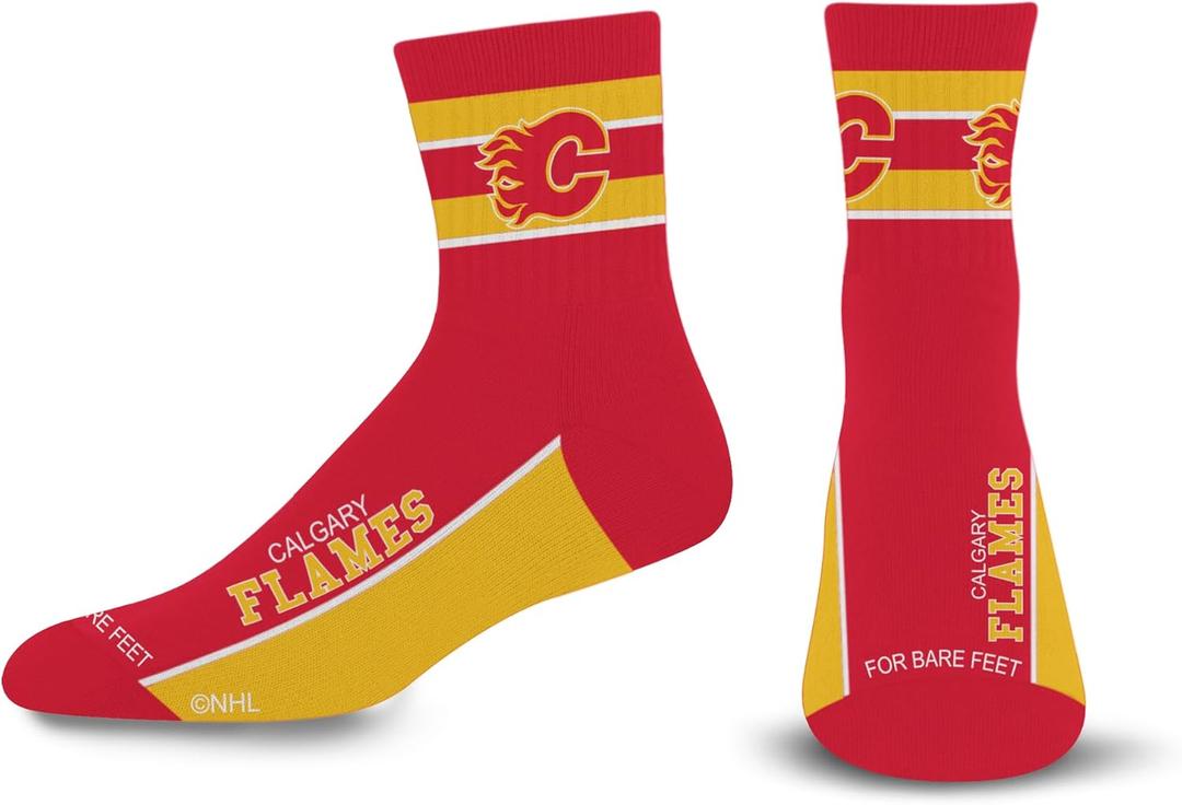 For Bare Feet NHL mens Lil' Deuce Quarter Sock (Large, Team Color)