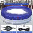 QH.HOME 24 ft Round Winter Pool Cover Extra Thick Above Ground Pool Cover with Fast Tightening Patented Ratchet, Tear and UV Resistant Swimming Pool Cover