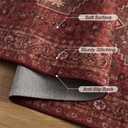 Tangsoo 10x12 Washable Area Rugs for Living Room, Red Non Slip Large Rugs | Oriental Indoor Print Carpet, Boho Soft Low Pile Foldable Vintage Floor Rug for Bedroom Dining Room Dorm Dark Red Home Decor