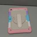 Ambison Case for iPad 9th/8th/7th Generation 10.2'' 2021/2020/2019, [Kid Proof] Full Body Protective Case with 9H Tempered Glass Screen Protector, 360 Rotatable Kickstand & Hand Strap (Light Pink)