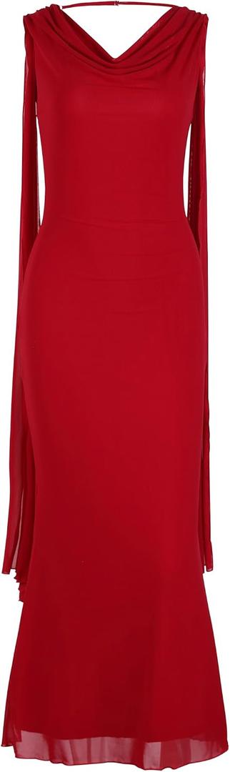 Parthea Women's Summer Formal Wedding Guest Dresses Sleeveless Backless Long Elegant Evening Party Maxi Bodycon Dress (Wine, 10-12)
