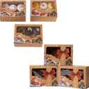 12 Packs Christmas Cookie Boxes with Clear Window, and Bow Tie, Kraft Cupcake Boxes, Biscuit Candy Bakery Boxes Gift Treat Boxes for Party Supplies