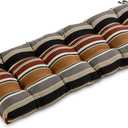 Greendale Home Fashions Outdoor 51x18-inch Bench Cushion, Set of 1, Espresso Stripe