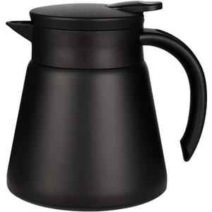 Thermal Coffee Carafe Tea Pot 20 Oz Stainless Steel Insulation Pot Double Wall Vacuum Insulated Coffee Water & Beverage Dispenser (Black)