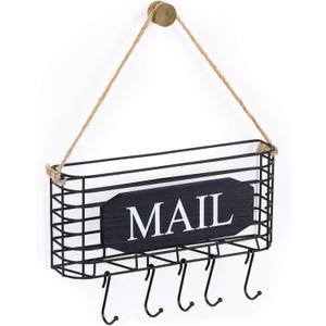 SRIWATANA Mail Key Holder for Wall, Mail Organizer Wall Mount, Small Size, Black