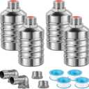 4pcs 304 Stainless Steel Automatic Water Float Valve 1/2" and 3/4" Connection Types Precise Control Water Level Controller Water Level Control Float Valve for Sink for Water Tank Livestock Troughs