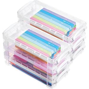 Mr. Pen- Clear Pencil Boxes, 6 Pack, Snap-Tight Lid, Crayon Box, Plastic