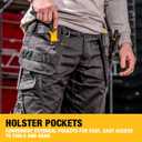 DEWALT Protradesman Men's Loose Fit, Holster Pocket, Cottonpoly Stretch Work Pants (Black)
