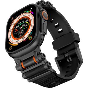 Wristitani Compatible with Apple Watch Band 49mm 46mm 45mm 44mm 42mm, Rugged Metal Connectors & Liquid Silicone Straps for iWatch Ultra3/2/1 SE3/2/1 Series 11 10 9 8 7 6 5 4 3