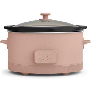 bella 6.0 Qt Programmable Slow Cooker, EverGood Ceramic Nonstick Coating, Adjustable Temperature & Cooking Times, Dishwasher Safe Stoneware Pot & Tempered Glass Lid, Tangle Free Cord Wrap, Blossom