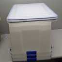 IRIS USA WeatherPro 74 Qt Storage Bins with Lids, 3 Pack, BPA-Free Plastic Gasket Box with Tight Latch and Seal, Stackable Nestable Tote Tub - Clear/Blue