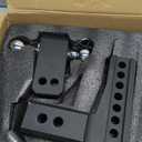 METOWARE Adjustable Trailer Hitch - Aluminum Tow Hitch Fits 2.5-Inch Receiver - Heavy Duty Drop Hitch with 6-Inch Drop/Rise for Truck (18,000 LBS GTW), Double Stainless Steel Locks & Hitch Pin (Black)